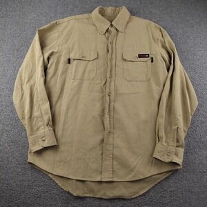 Tecgen FR Button Down Shirt Mens Large Khaki CAT2 Workwear Fire Flame Resistant